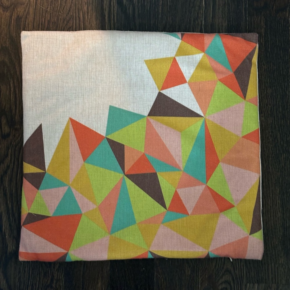 Geometric pillowcase 16 inches around.
